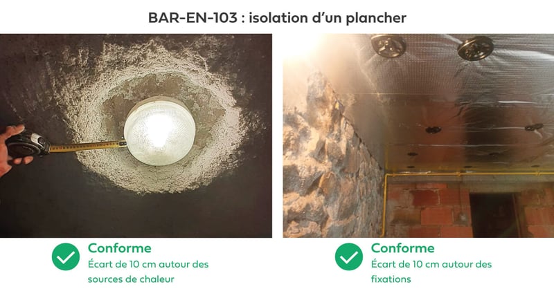 Bonnes pratiques CEE BAR-EN-103 isolation plancher écart 10 cm