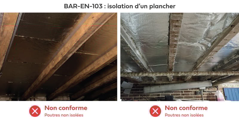 Bonnes pratiques CEE BAR-EN-103 isolation plancher poutres