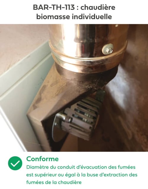 Bonnes pratiques CEE chaudière biomasse diamètre évacuation